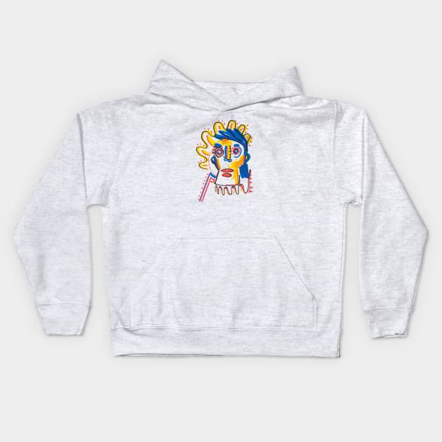 face Kids Hoodie by Angel Rivas